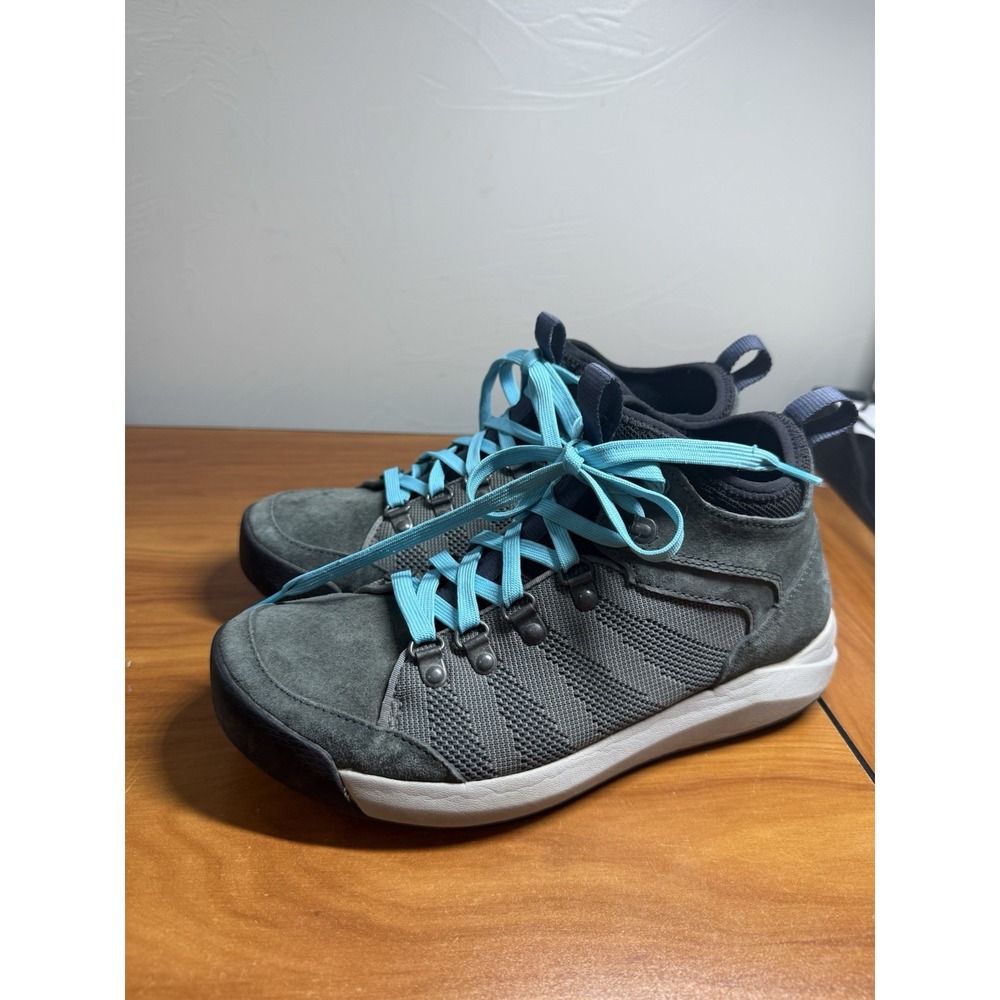 LL Bean Vista Hikers Mid Hiking Shoes Suede Water Repellent Grey Womens Size 8.5